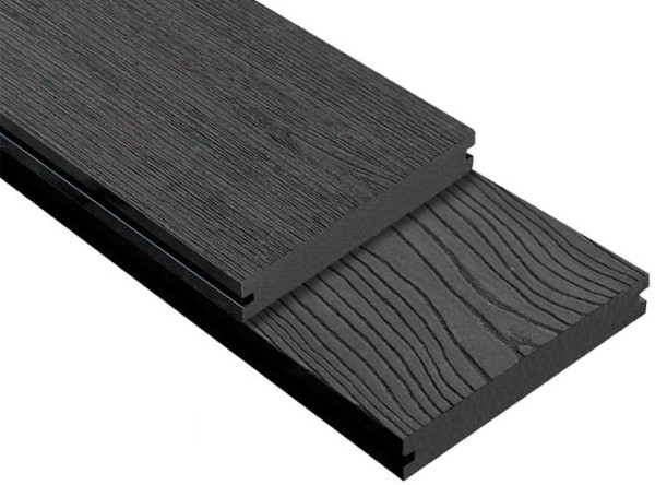 Террасная доска ДПК Outdoor 3D полнотелая STORM/OCEAN BLACK черная купить в Химках