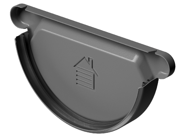 Заглушка желоба D125 Döcke STAL PREMIUM Графит, (RAL 7024) купить в Химках