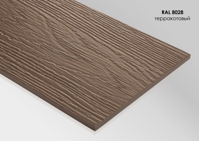 Фиброцементный сайдинг Fibra Plank Терракотовый / RAL 8028