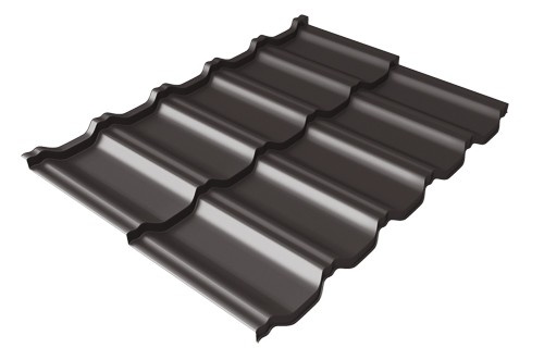 Металлочерепица модульная Квинта Uno Grand Line c 3D резом 0,5 Rooftop Matte RR 32 темно-коричневый купить в Химках