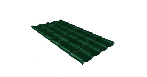 Металлочерепица камея 0,5 Satin RAL 6005 зеленый мох купить в Химках