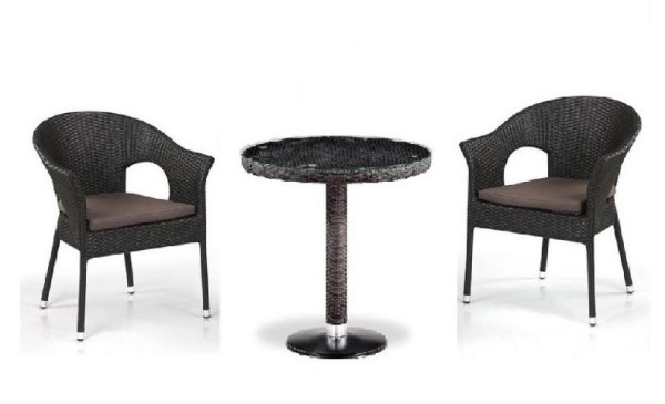Комплект плетеной мебели AFINA из иск. ротанга T601/Y79A-W53 Brown 2Pcs купить в Химках
