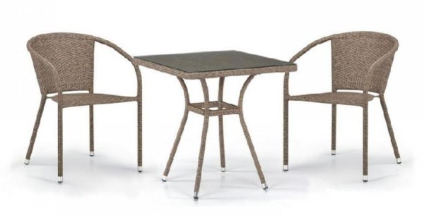 Комплект плетеной мебели AFINA из иск. ротанга T282BNT/Y137C-W56 Light Brown 2Pcs купить в Химках