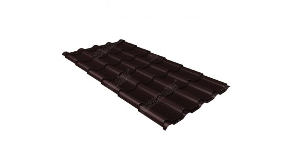 Металлочерепица камея 0,5 Satin RAL 8017 шоколад купить в Химках